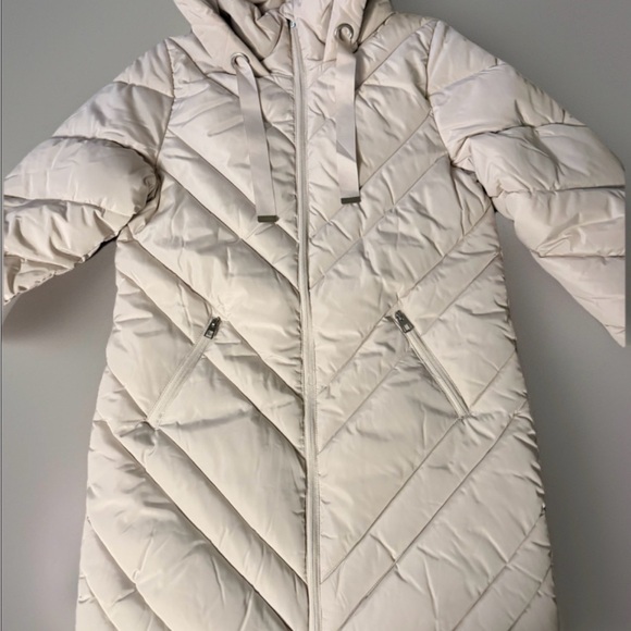 Nine West Women’s Size M Chevron Quilted Puffer Jacket. Cream. New with Tags - Picture 6 of 13
